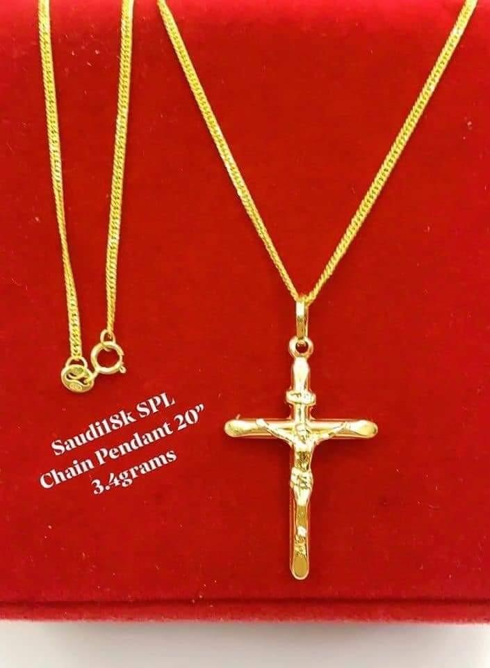 18k GOLD CROSS NECKLACE, Women's 
