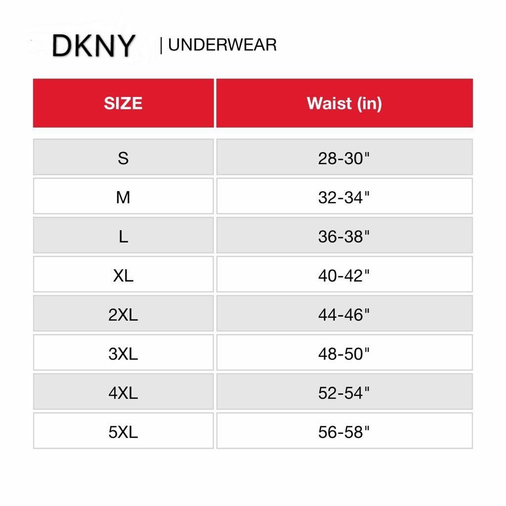 dkny men's underwear size chart