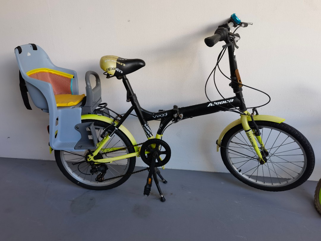 Aleoca foldable bicycle with child seat, Bicycles & PMDs, Bicycles