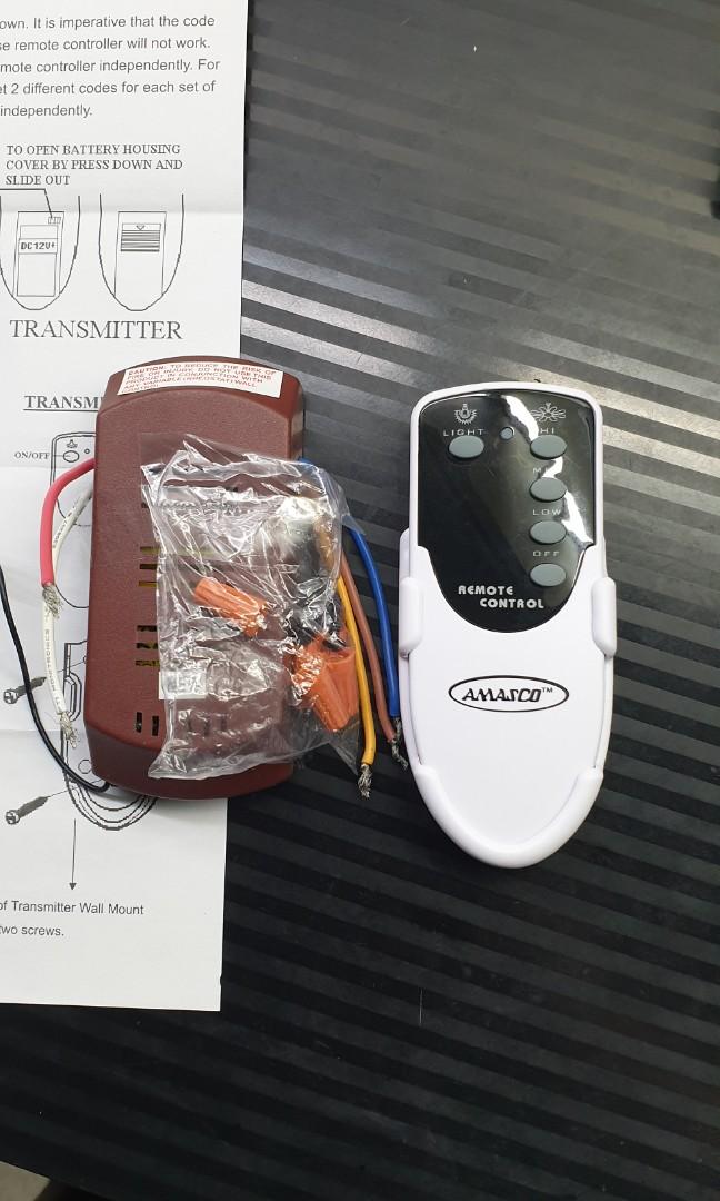 Amasco Fan Remote Control, Furniture & Home Living, Lighting & Fans
