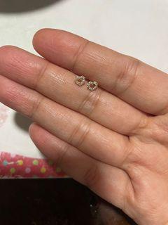 Authentic diamond heart earrings