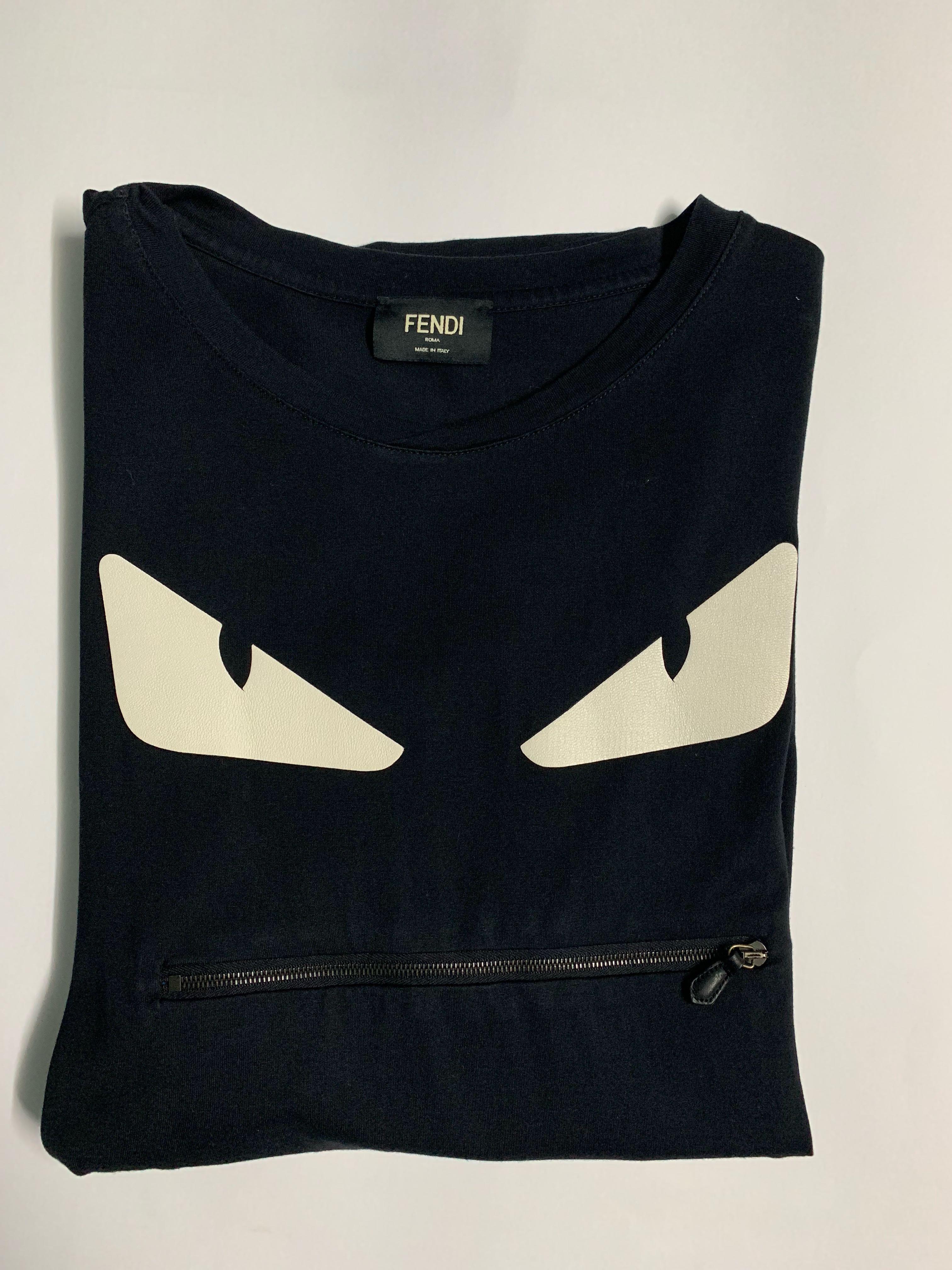 Fendi zip t shirt top