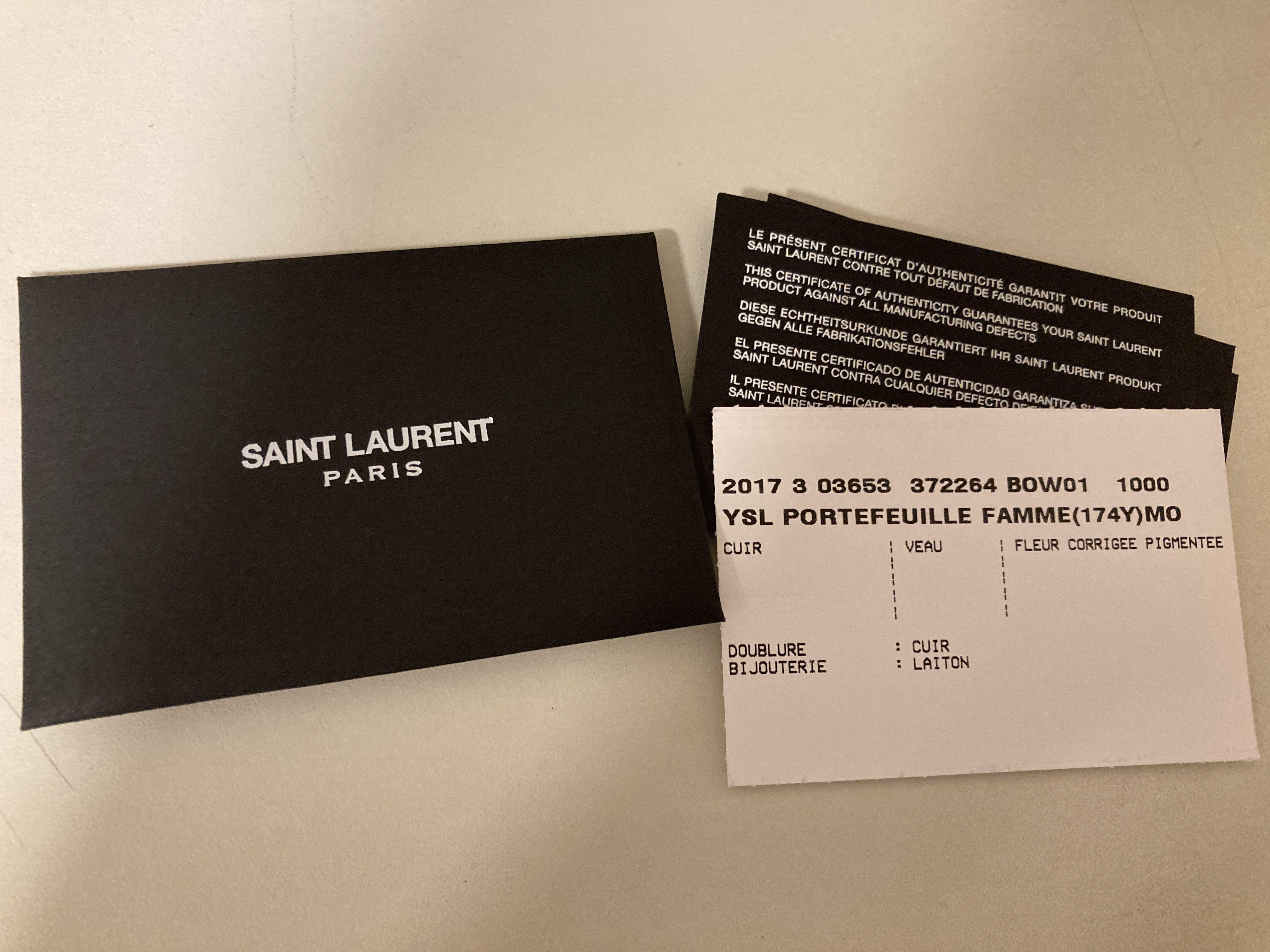 Saint Laurent Long Wallet YSL Monogram Large Flap Red Leather 372264 Auth