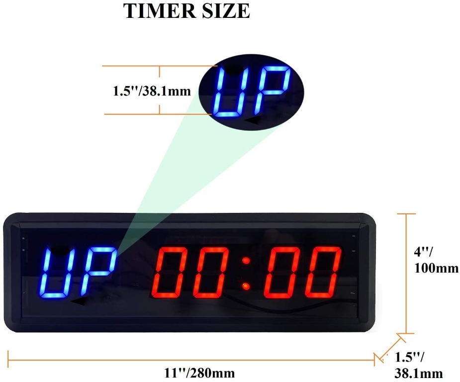 BTBSIGN LED Interval Timer Count Down/Up Clock Stopwatch with Remote ...