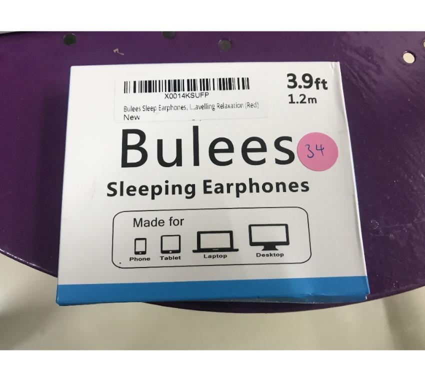 Bulees Sleeping Earphones Red 3.9ft 1.2m for side sleeping