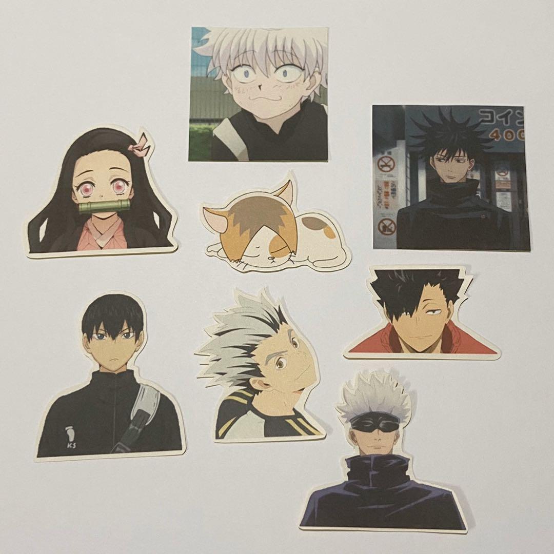 cheap custom anime stickers hunter x hunter , jujutsu kaisen , haikyu haikyu!! haikyuu, demon