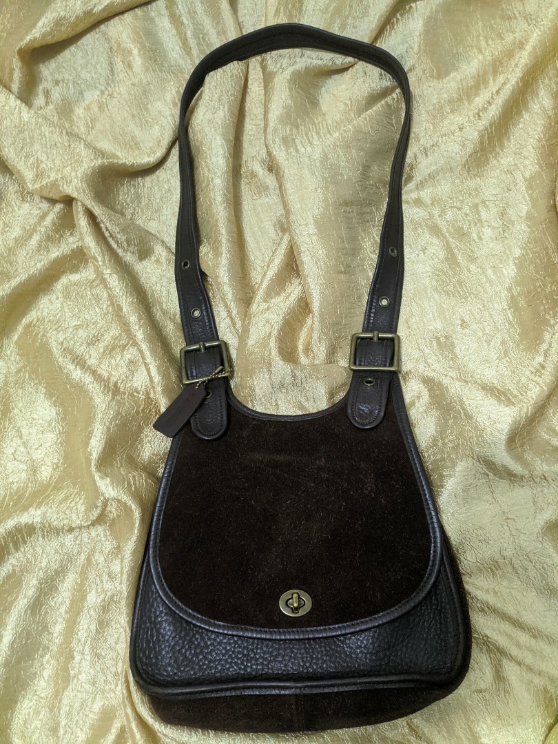 Rare Vintage Coach Berkeley Saddle like crescent Reverse Leather sling  crossbody mahogany brown or handbag, Women's Fashion, Bags & Wallets,  Cross-body Bags on Carousell