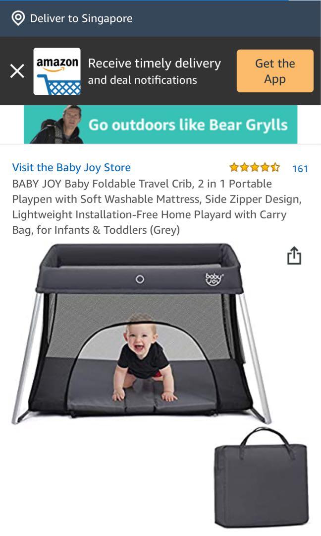 Collapsible travel baby cot from Baby Joy, Babies & Kids, Baby Nursery