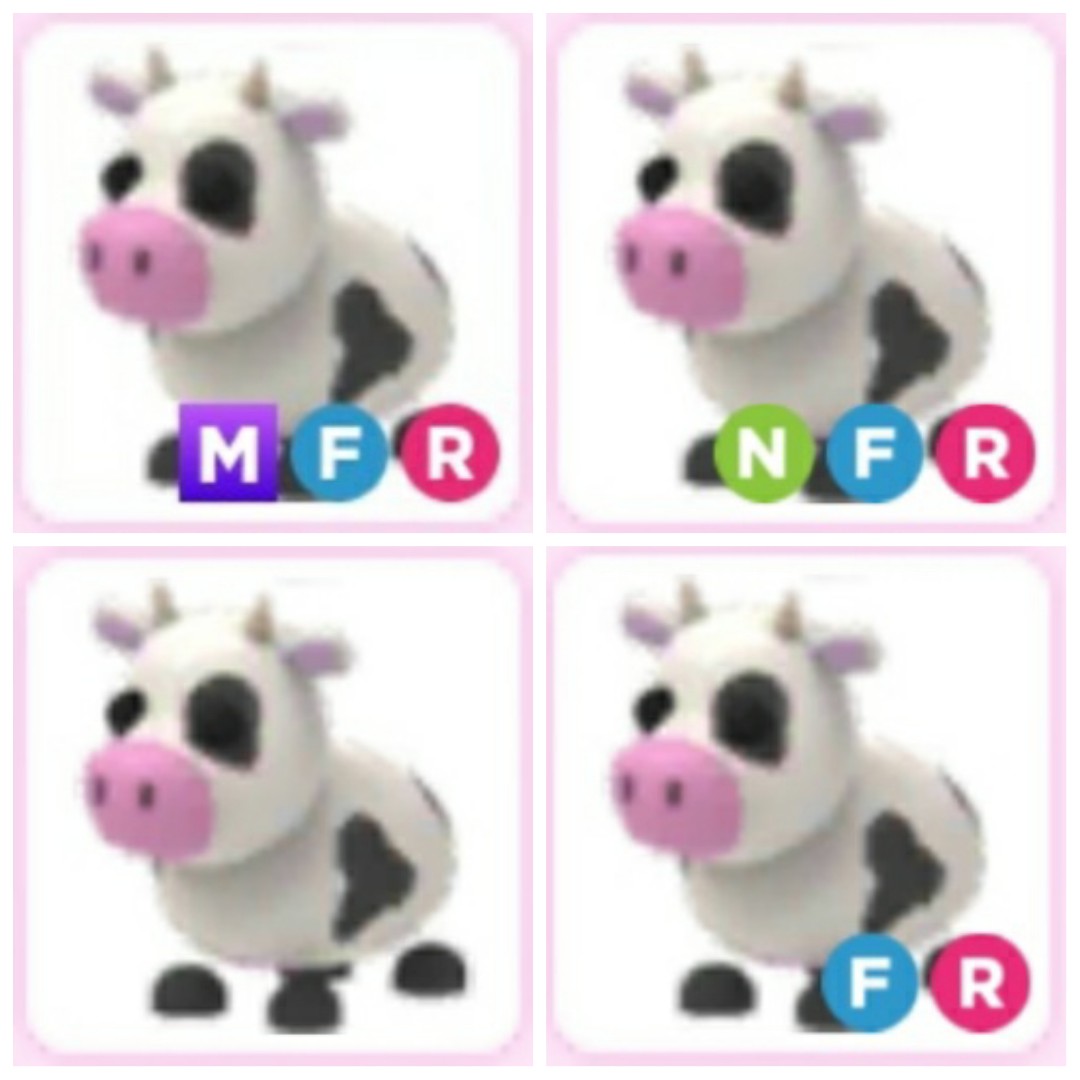Cow Normal Neon MFR Adopt me pet Roblox, Video Gaming, Gaming