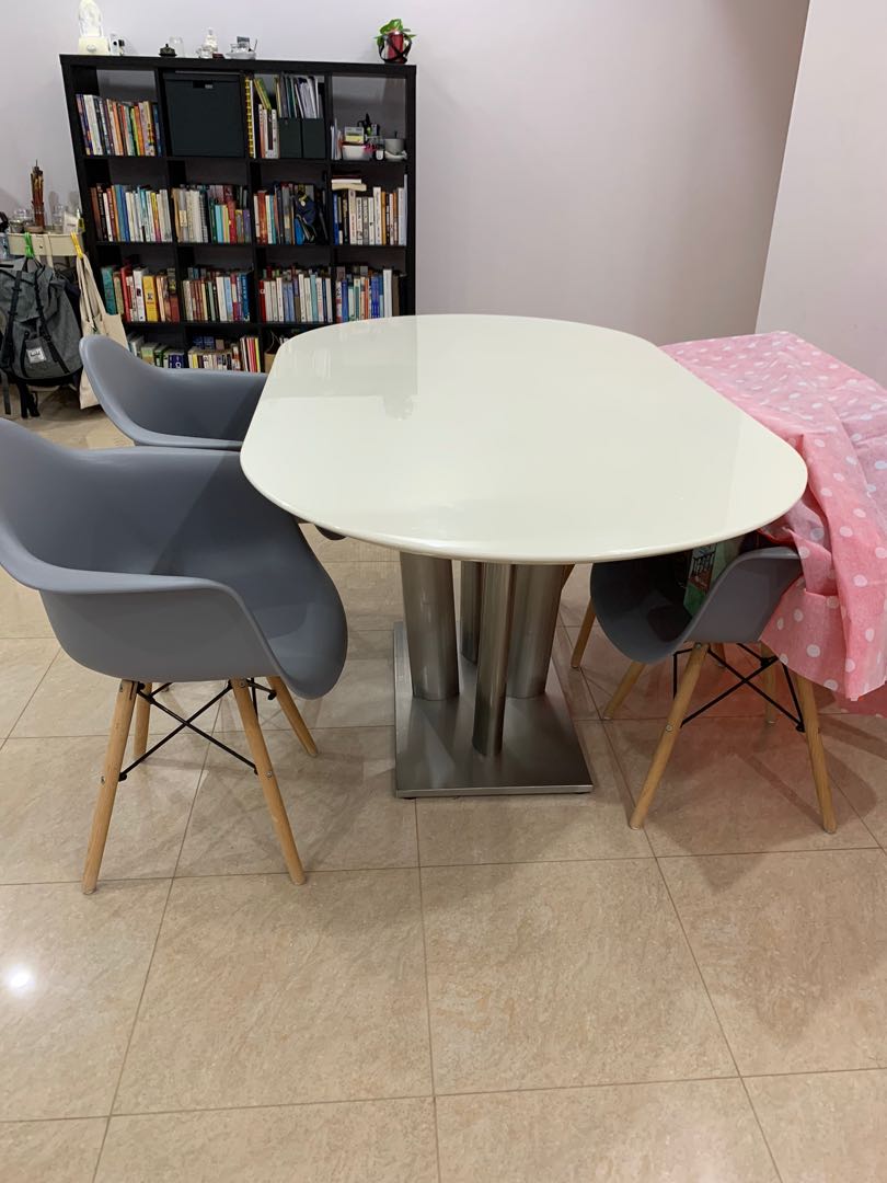 Custom Made Quartz Dining Table Set, Furniture & Home Living, Furniture, Tables & Sets on Carousell