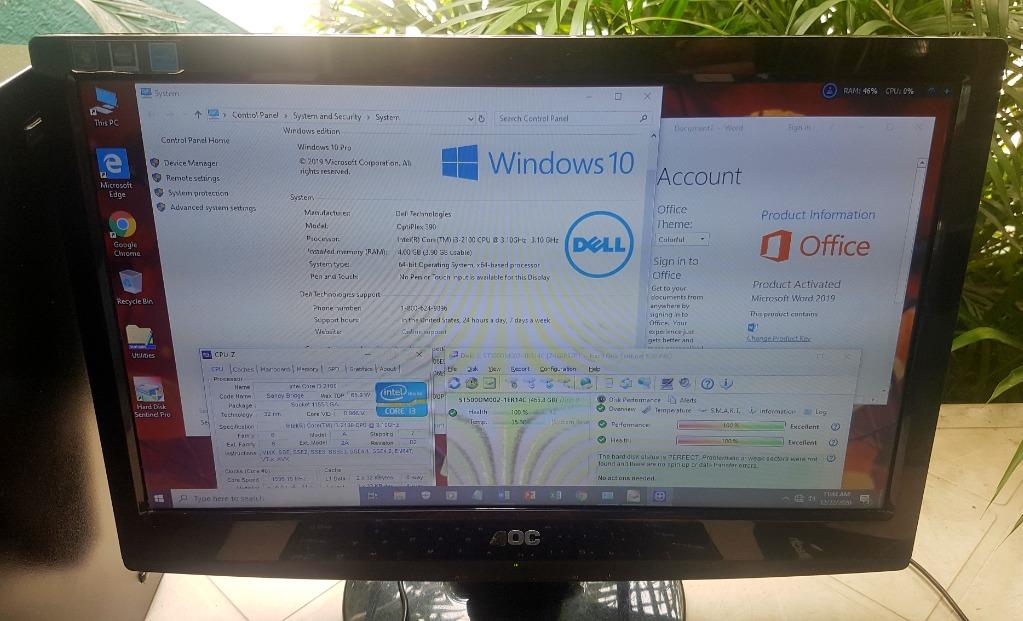 Dell Optiplex 390 SFF Desktop CPU (Category: Desktops) located in Bacoor. Submitted by leo_santiago (Listing ID 1057933364, Image 3). Description: Dell Optiplex 390 SFF Desktop CPU. CPU only. Good working condition. Windows 10Pro 64bit, MS Office 2019 & apps. Price: Php 3,000 CPU Specs: Case: Dell 390 SFF with built-in speaker L:12.28xW:3.65xH:11.42 inches in size. MBoard: Dell Intel H61 Express Chipset Socket 1155 Procie: Intel Core i3 2100 @ 3.