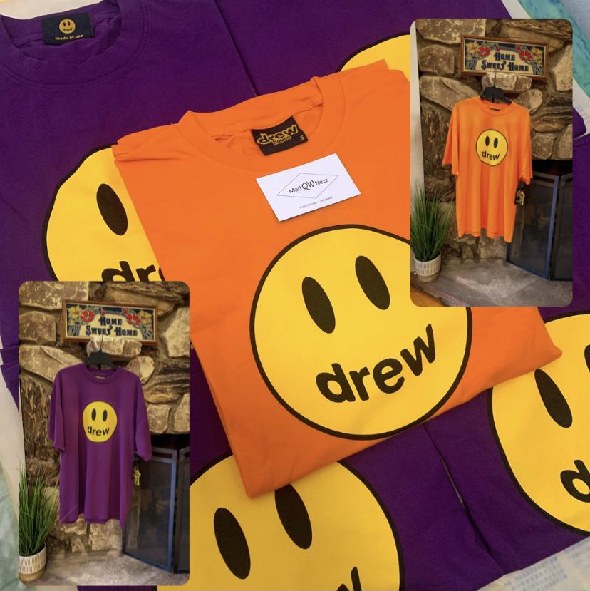 Drew tee purple, Men's Fashion, Tops 