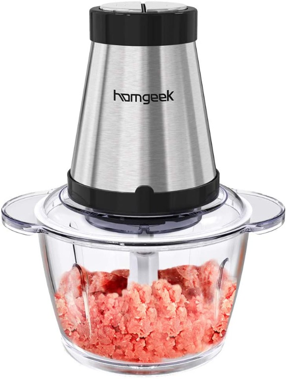 Electric Food Chopper Homgeek Food Processor 300 Watts With 2 Adjustable Speed Control 42 32oz 5 Cup Glass Bowl Mini Chopper Blender For Food Prep Electronics Others On Carousell