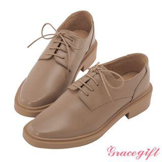 Grace Gift X Cos聯名 奶茶色牛津鞋(尺寸38)