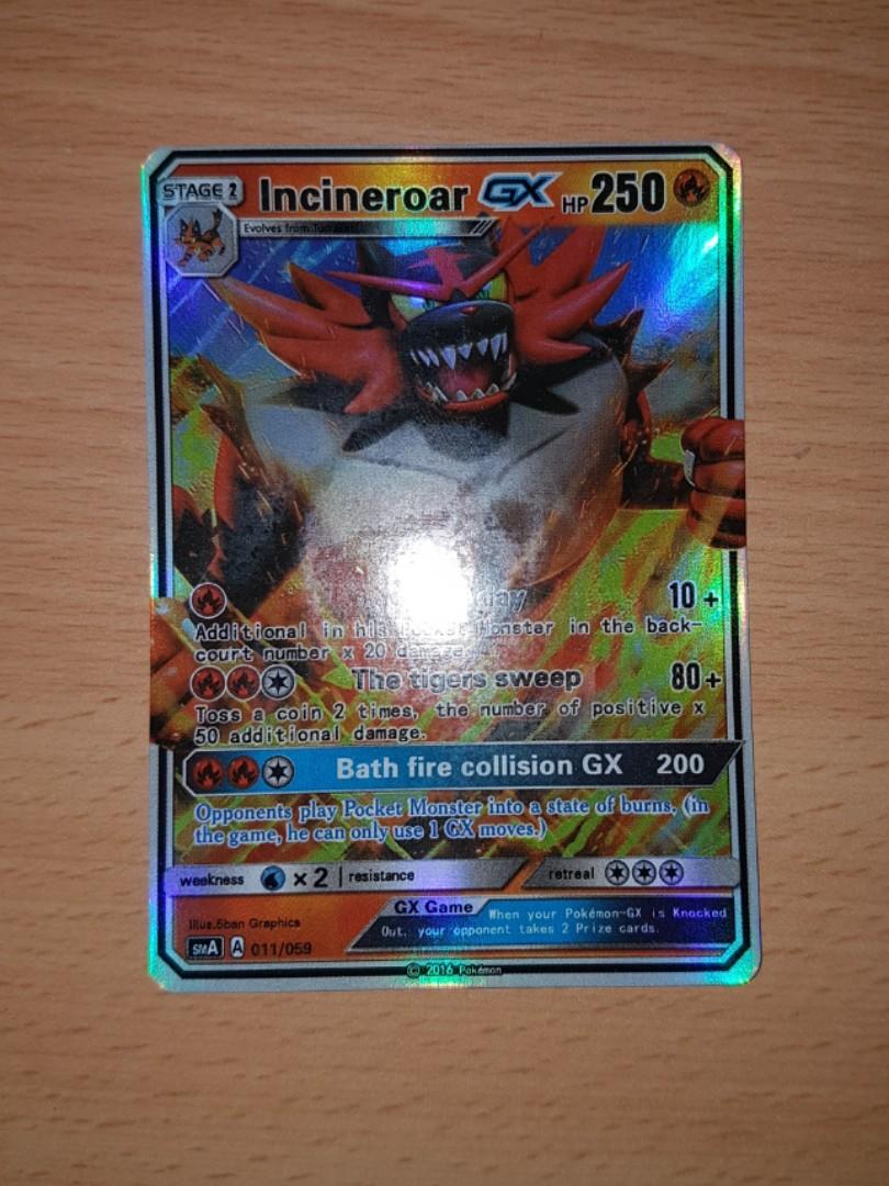 Incineroar GX 011/059, Hobbies & Toys, Toys & Games on Carousell