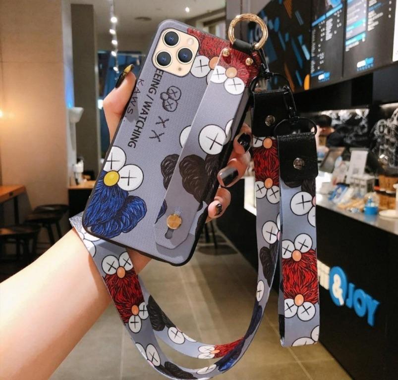kaws wrist strap string phone case iphone 6s 7 8 plus se x xs xr 11 12 pro max 12 mini huawei p20 p30 lite p40 pro mate 20 30 pro
