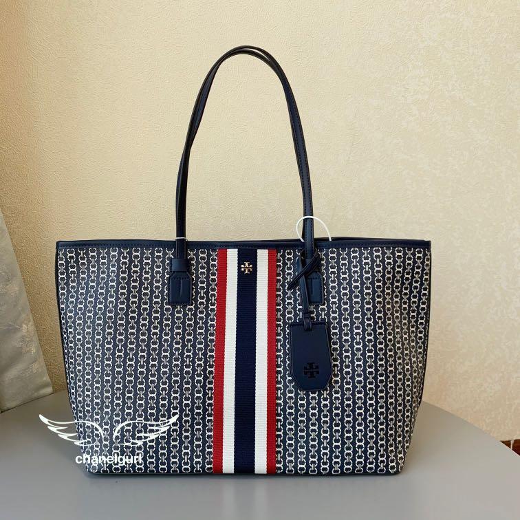 NWT Tory Burch Gemini Link Canvas Large Tote (Tory Navy)
