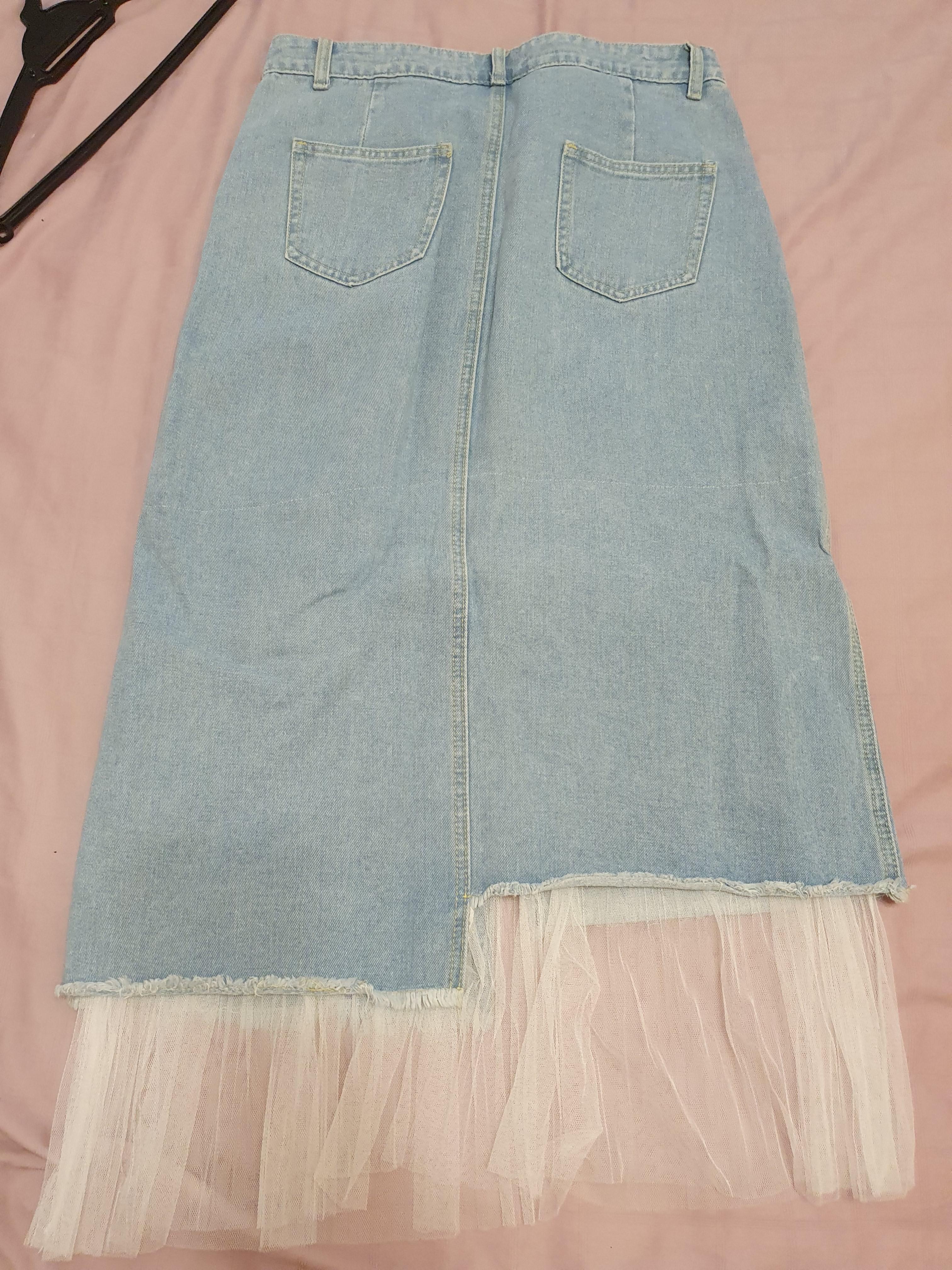 Denim skirt with tutu online