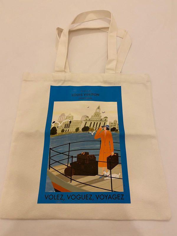 Louis Vuitton Novelty Canvas Eco bag Tote bag Shinsen exhibition Limited  41×39cm 