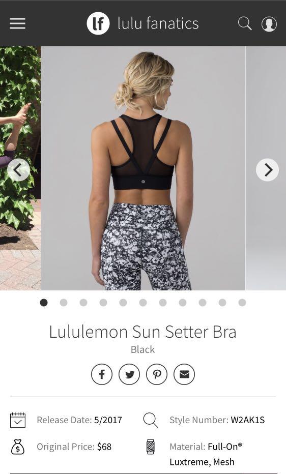 Lululemon sun setter bra 2025
