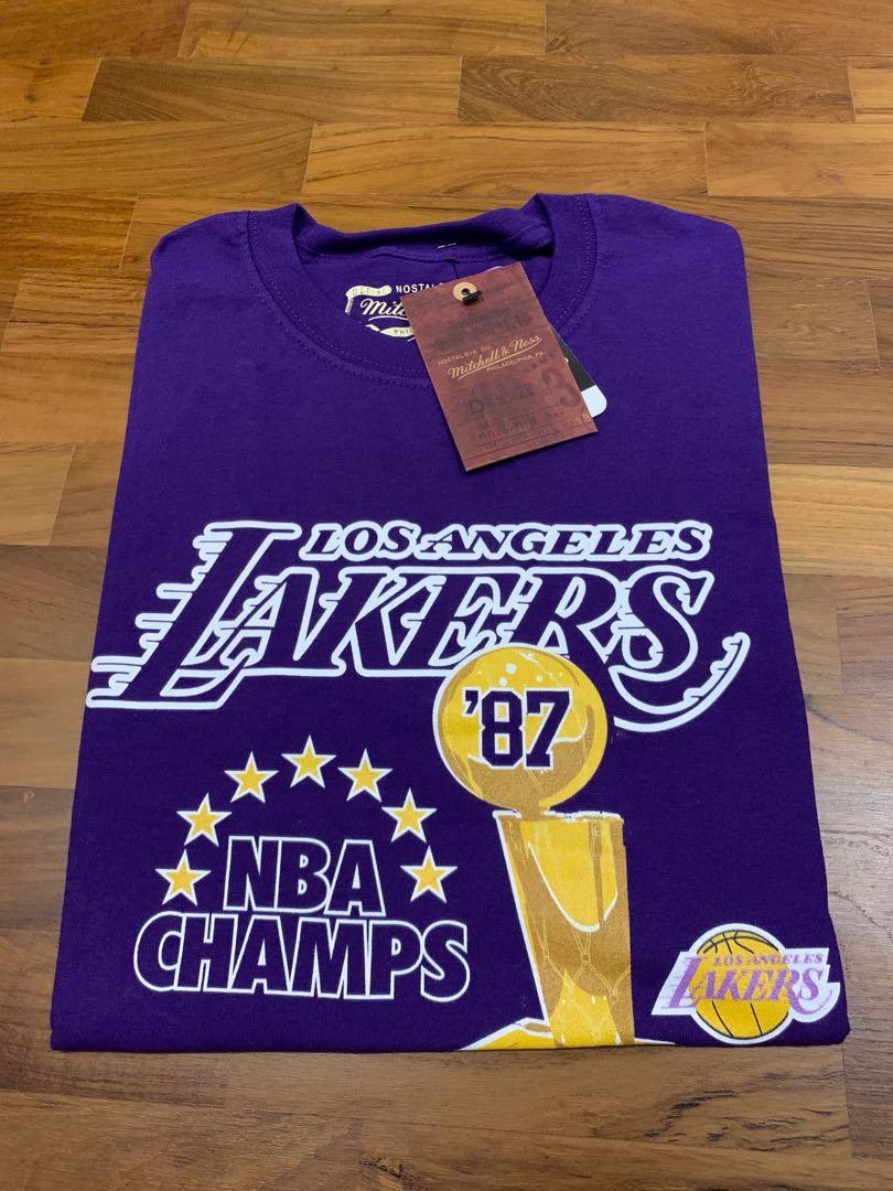 mitchell and ness lakers t shirt