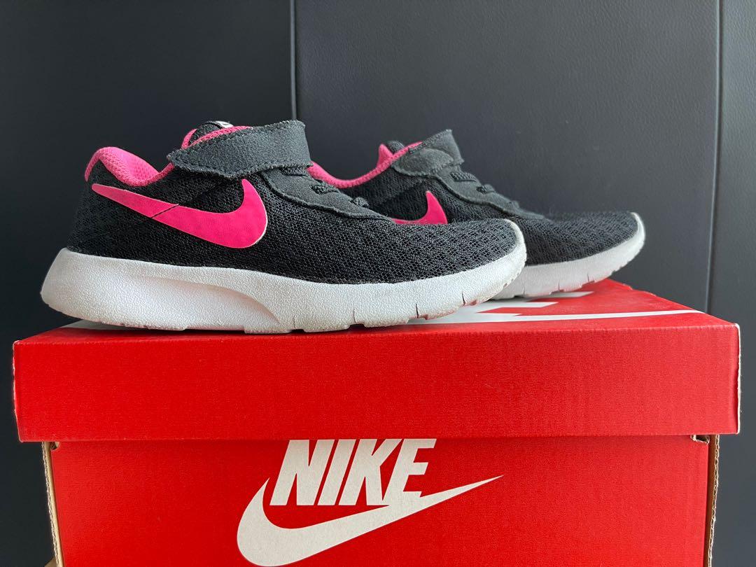 MUST GO NIKE Black Pink size 10C kids Velcro Tanjun Women s Fashion Footwear Sneakers on Carousell