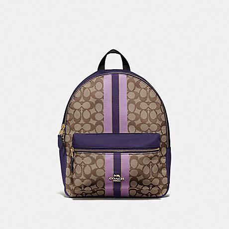 purple coach backpack