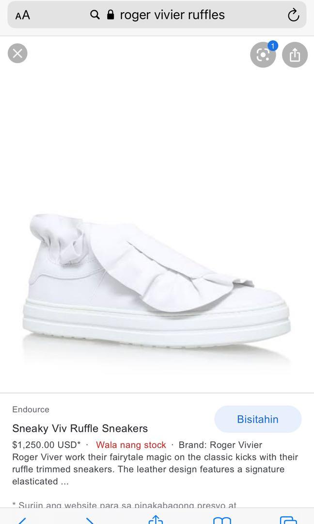Roger Vivier Ruffles Sneakers Size 36 (Category: Sneakers) located in Baguio. Submitted by pamreyes29 (Listing ID 1060926342, Image 3). Description: Limited Edition Roger Vivier Ruffles Sneakers Size 36 Used needs cleaning only Still negotiable .
