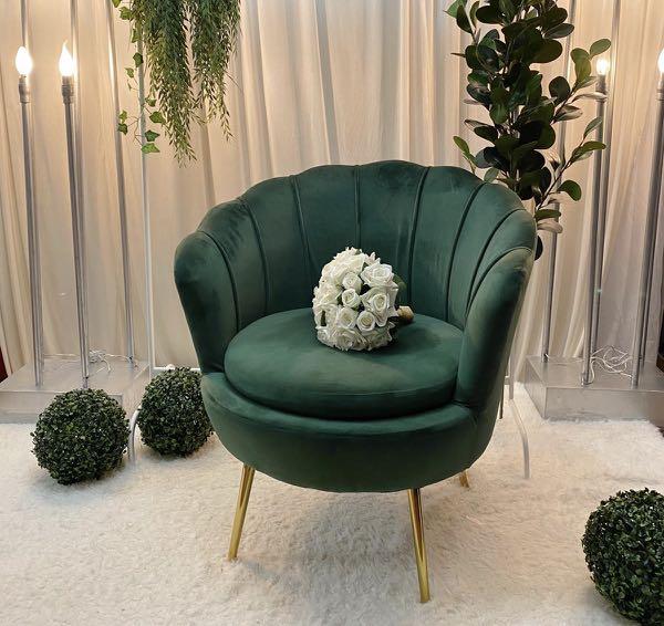 Scallop Nordic Sofa Forest Green Sofa Armchair 2 Seater 3 Seater Furniture Sofas On Carousell