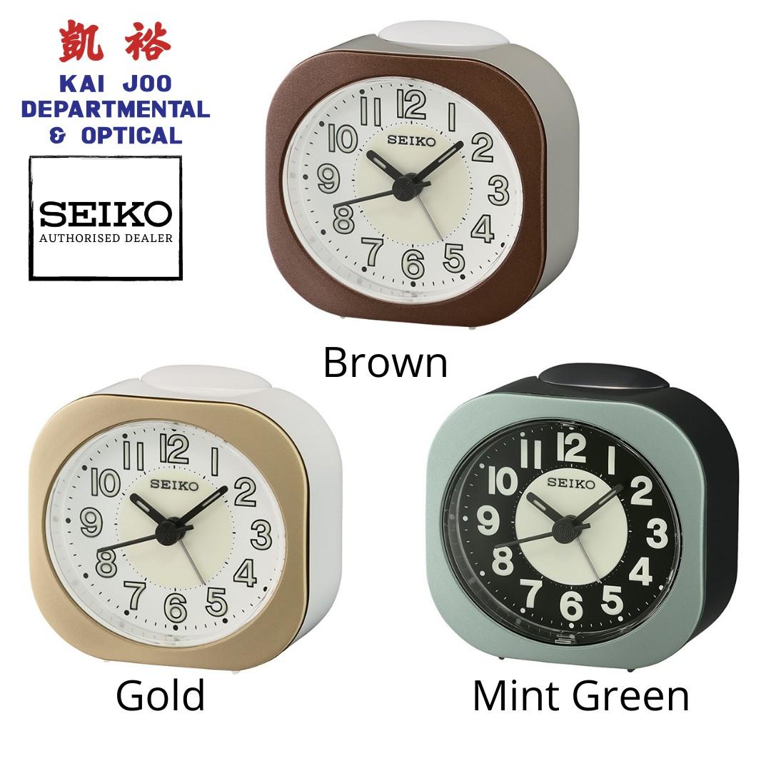 Seiko Luminous Dial Alarm Clock With Quiet/Silent Sweep Second Hand - 5  colours available, Furniture & Home Living, Home Decor, Clocks on Carousell