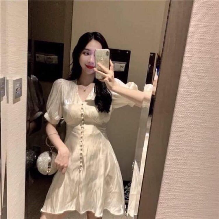 Korean button down dress sales
