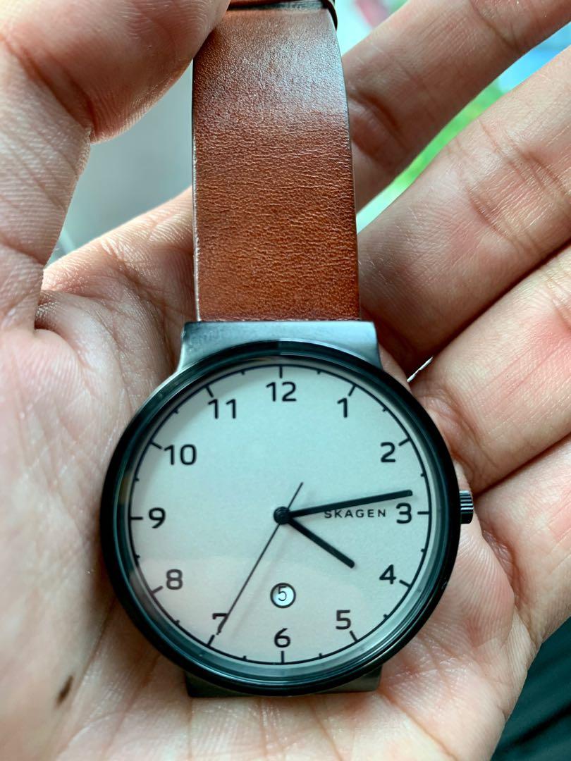 Ancher cognac leather watch discount