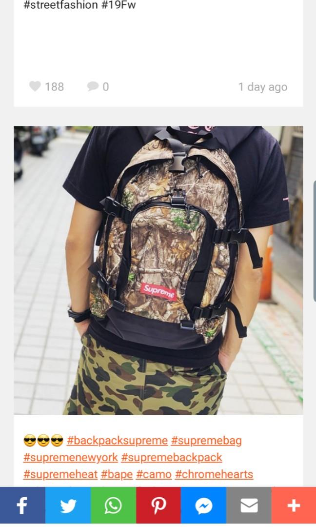 Supreme Backpack 19Fw, 男裝, 袋, 背包- Carousell