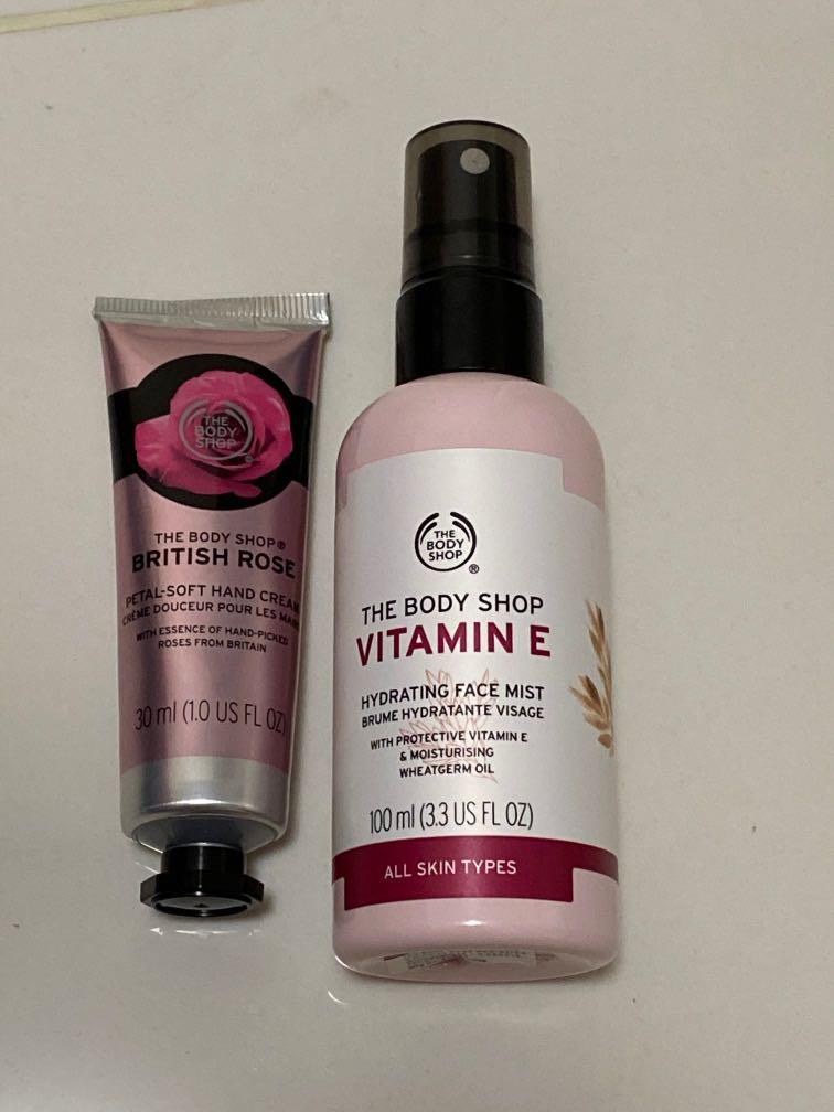 Aardappelen dreigen De vreemdeling The Body Shop British Rose Hand Cream & Vitamin E Hydrating Face Mask,  Beauty & Personal Care, Face, Face Care on Carousell