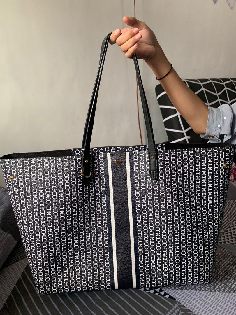 Tory burch gemini 2025 link tote black