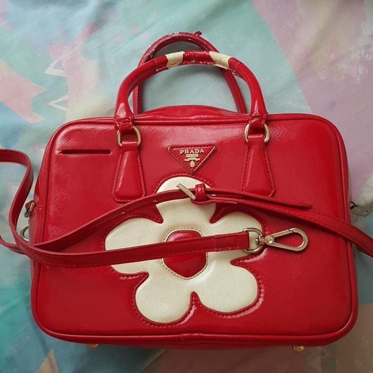 Prada red bag, Luxury, Bags & Wallets on Carousell