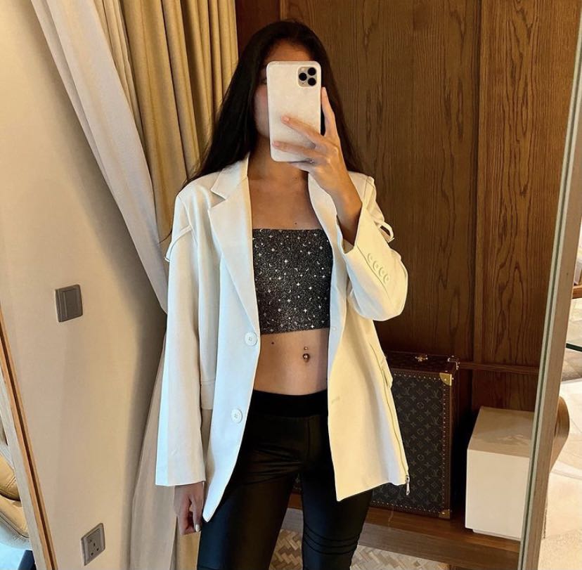 fancy white blazer