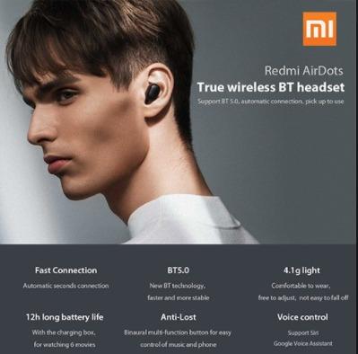 Xiaomi Redmi AirDots Bluetooth V5.0 True Wireless Earbuds (Category: Earphones) located in Marikina City. Submitted by skowshop (Listing ID 1061061409, Image 2). Description: Auto pairing Bluetooth 5.0 4.1g light 6-8h long battery life Binaural call Voice assistant Auto pairing Bluetooth 5.0 4.1g light 6-8h long battery life Binaural call Voice assistant #xiaomi #redmi #airdots #bluetooth.