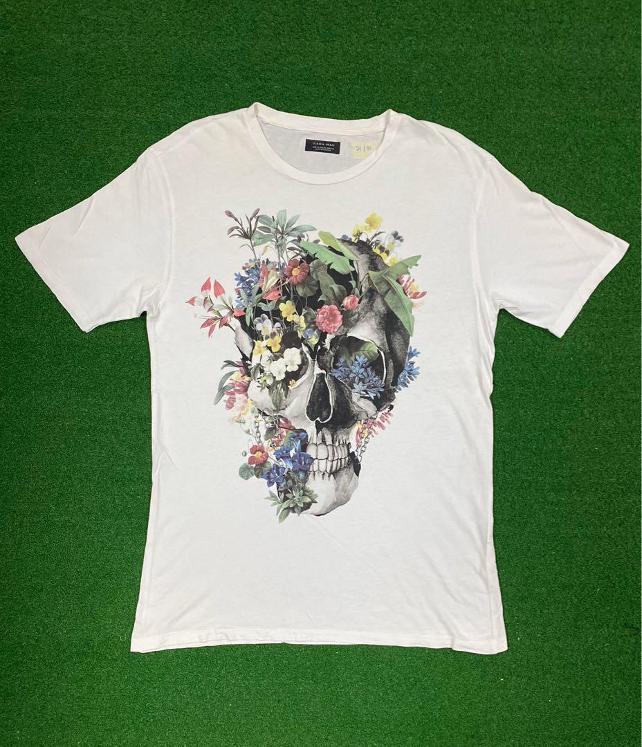 zara man skull t shirt
