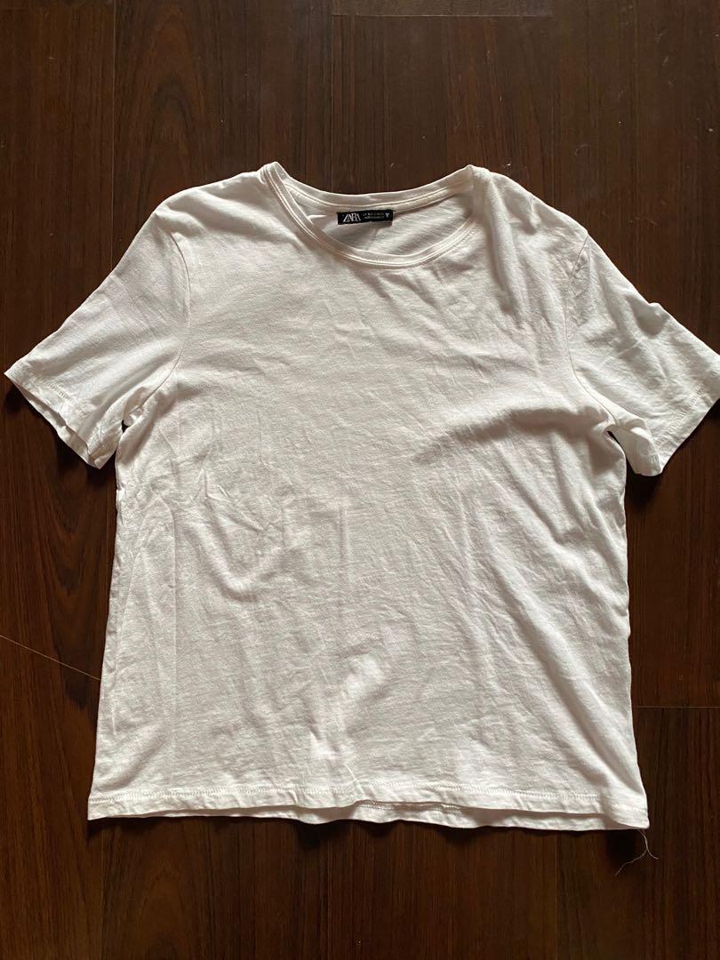 zara plain white t shirt women's