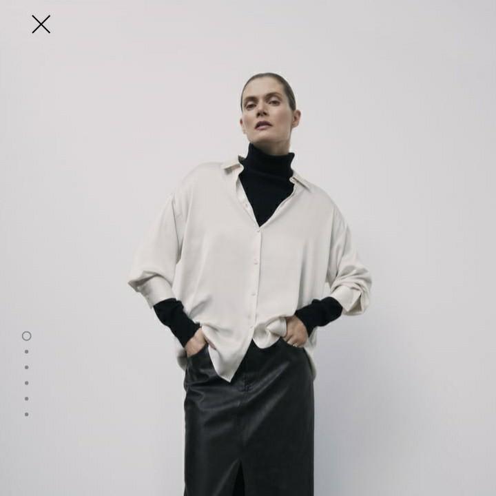 white satin button down