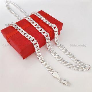 925 silver plated 2in1 necklace bracelets for men