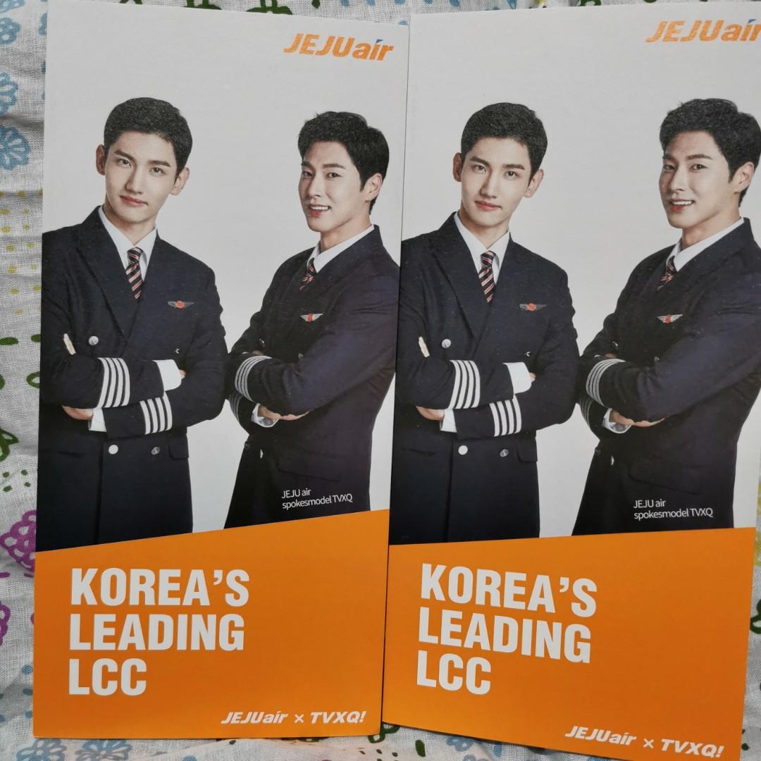 東方神起tvxq Tohoshinki 昌珉允浩changmin Yunho Jejuair 濟州航空宣傳單張包郵 韓流 Carousell