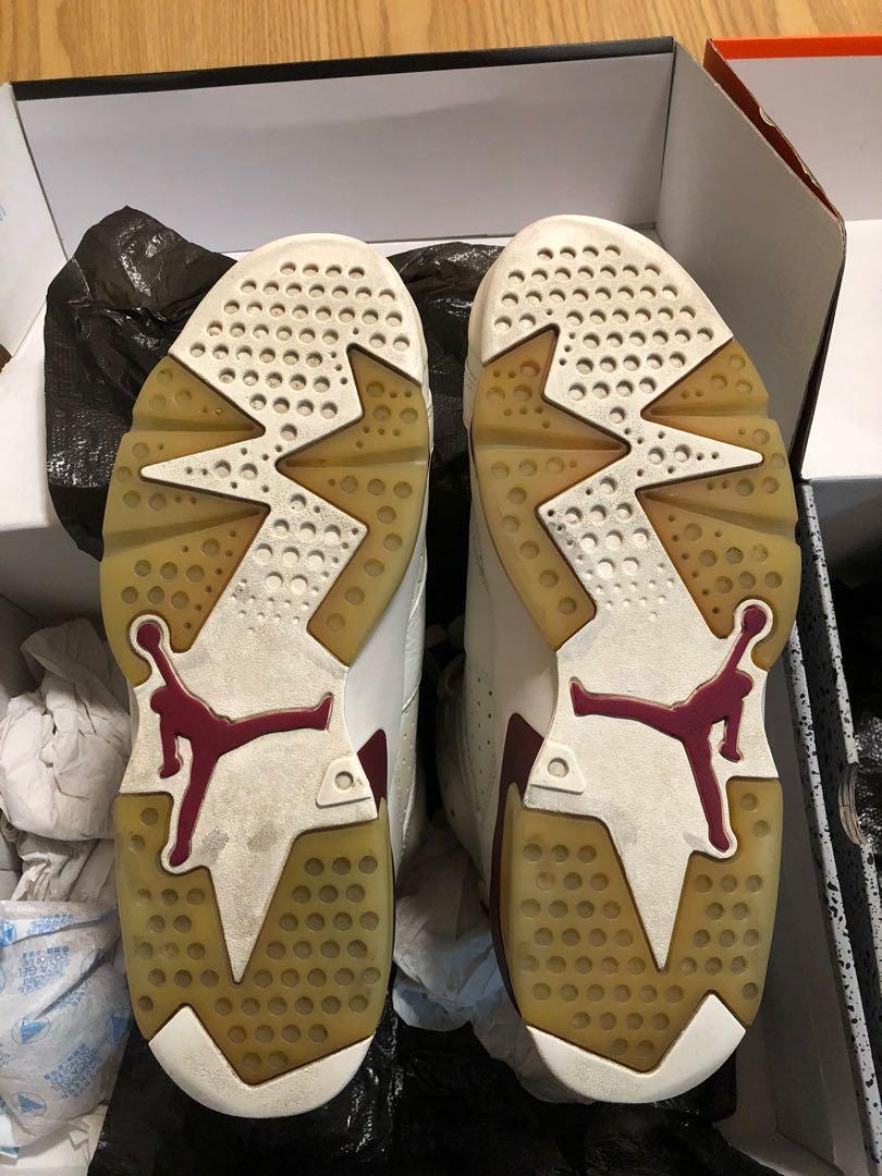 Maroon and gold jordan 6 shop