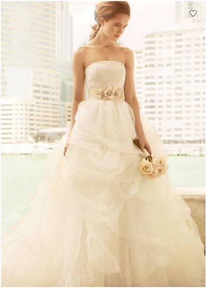 Authentic White by Vera Wang Lace and Tulle Wedding Dress Women s