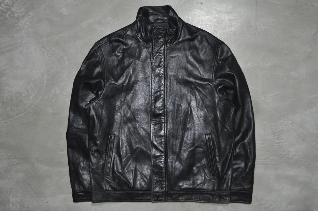 Balenciaga ,Logo Sleeve Leather Jacket in Black BNWT 46 (Oversized