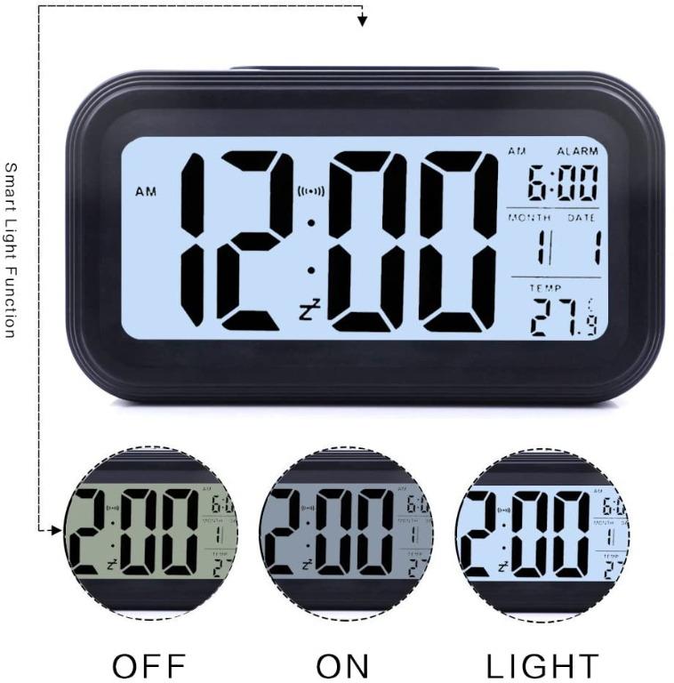 Battery Operated Digital Lcd Alarm, Extra Large Display Alarm Clock
