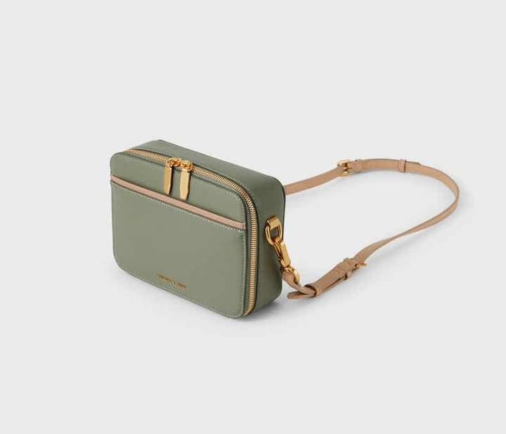 Charles and Keith Double Zip Crossbody Bag Camera Bag, Women's Fashion, Bags & Wallets, Cross