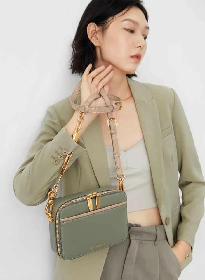 Charles and Keith Double Zip Crossbody Bag Camera Bag, Women's Fashion, Bags & Wallets, Cross