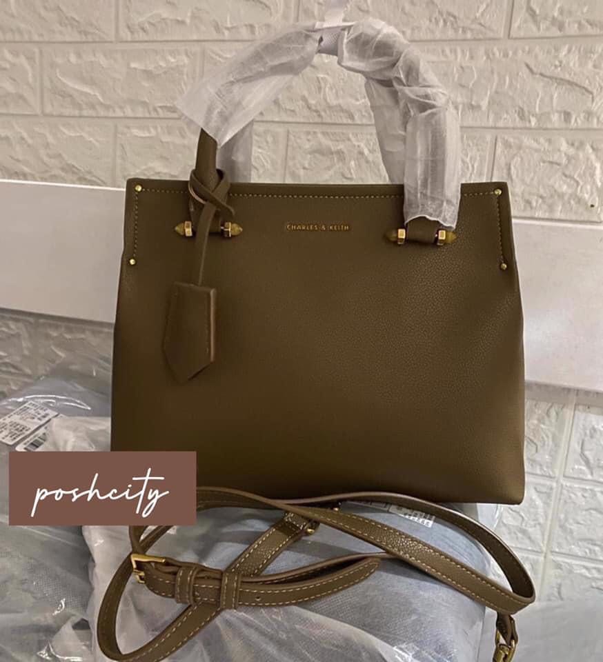 Charles & keith sales double handle structured tote